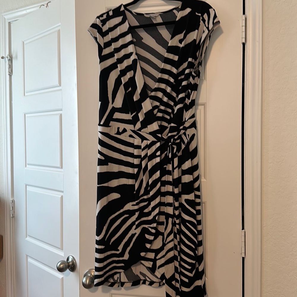 H&M Sleeveless Wrap Dress Zebra Print